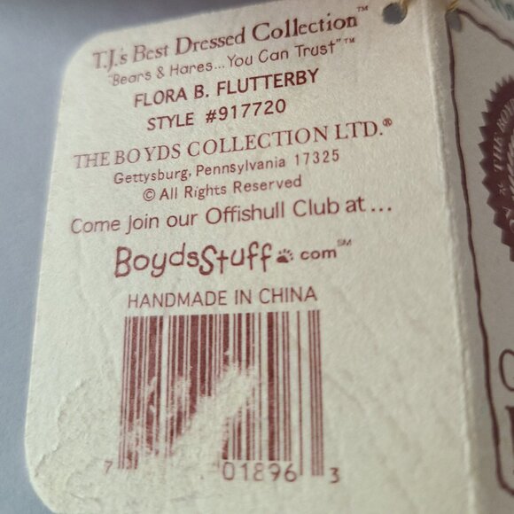 BOYDS BEAR FLORA B FLUTTERFLY PURPLE / WINGS/ ATENNA FROM 1988-2000 - Picture 4 of 15